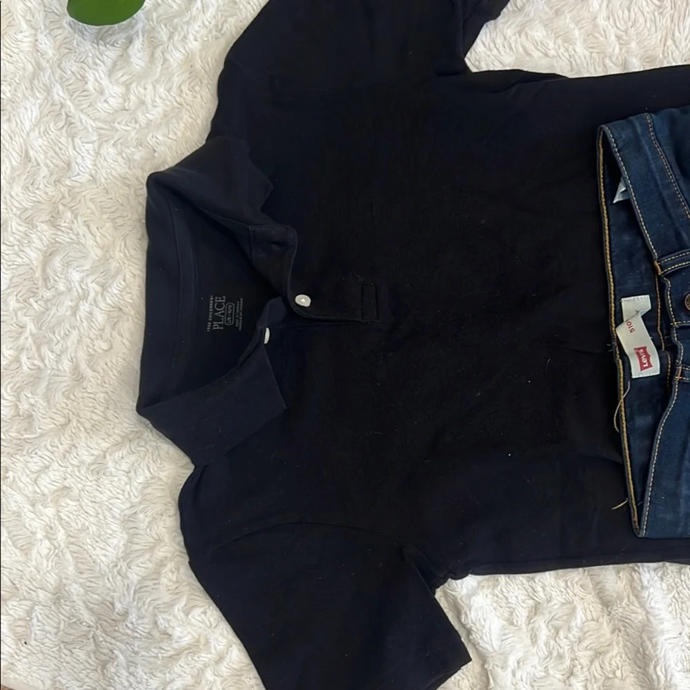 The Children's Place Black Polo Shirt Casual Style